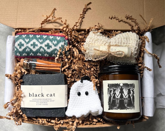 Girls Will Be Girls Christmas Gift Box Holiday Boo Basket Spooky Christmas Care Package Mini Spa Gift Box Ghost Bag Charm Halloween Basket