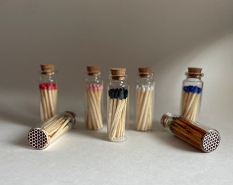 Matches in Glass Jar Apothecary Matches Matches for Wedding Favors Matches for Baby Shower Choose Your Color Matches Striker on Bottom
