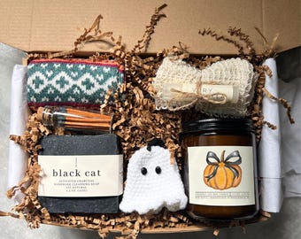Boo Box Coquette Pumpkin Halloween Gift Box Fall Boo Basket Spooky Season Care Package Mini Spa Gift Box Fall-Themed Gift Idea