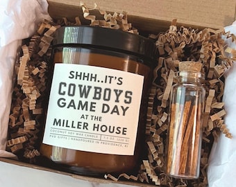 Personalized Cowboys Gift Game Day Candle Football Decor Dallas Cowboys Fan Gift Fantasy Football Gift Christmas Cowboys Birthday