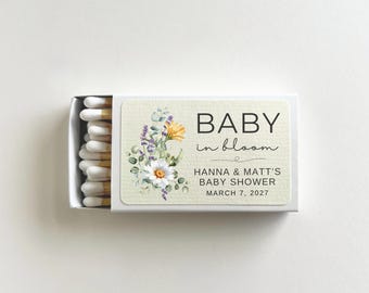 Personalized baby shower favors for guests in bulk wildflower baby in bloom shower decor custom baby shower matches butterfly baby shower