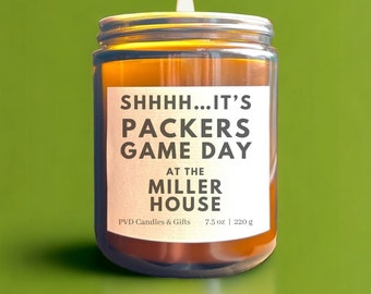 Personalized Green Bay Packers Candle Packers Home Decor Green Bay Football Candle Game Day Gift NFL Aesthetic Sports Decor For Packers Fan