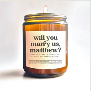 Will You Marry Us Officiant Gift Candle with Name Officiant Proposal Gift Box Officiant Thank You Gift Box with Scented Candle
