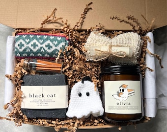 Personalized Boo Box Book Lover Halloween Gift Box Fall Boo Basket Spooky Season Care Package Mini Spa Gift Box Fall-Themed Bookish Gift