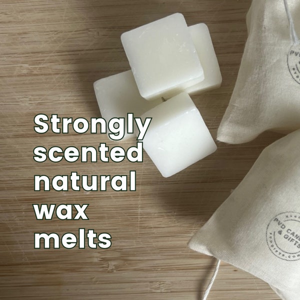 Strong scented natural wax melts for warmer handpoured wax melts and wax tarts non toxic wax melts coconut wax melts wax tarts sustainable