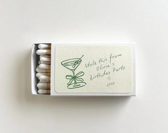 Personalized Martini Birthday Favor Ideas Tini Bit Older Birthday Custom Matchboxes for Birthday Matches Personalized Birthday Decor