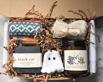Raccoon Boo Box Halloween Gift Box Fall Boo Basket Spooky Season Care Package Mini Spa Gift Box Fall-Themed Thank You Gift