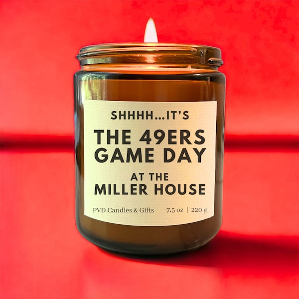 Personalized San Francisco 49ers Home Decor Football Candle Game Day Gift NFL Fan Faithful To The Bay Unique Aesthetic Sports Decor