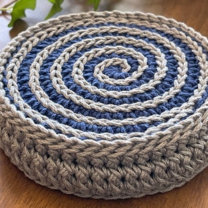 CROCHET PATTERN:  Eternal Bliss Spiral Crochet Coaster & Holder