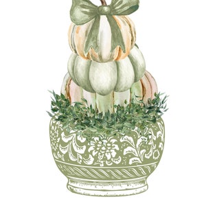 Stacked Sage Chinoiserie Pumpkins l