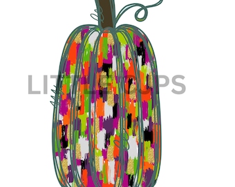 Zucca multicolore di Halloween PNG digitale