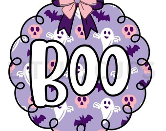 Cornice digitale rosa BOO viola PNG