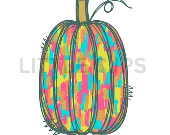 Zucca multicolore stravagante PNG digitale