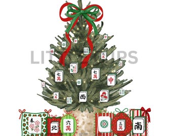 Decorazioni per l'albero di Natale Merry Mahjong digitali