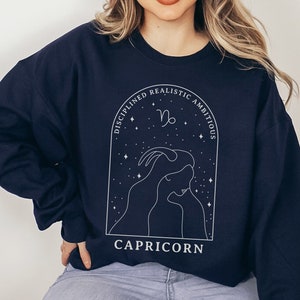 Custom Boho Capricorn Horoscope Sweatshirt, Capricorn Zodiac Shirt, Astrology Sweater, Constellations Shirt, Capricorn Birthday Gift