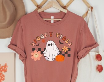 Retro Ghost Halloween T-Shirt: Spooky Vibes Tee