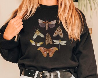 Motten Sweatshirt: Vintage Inspiriert Cottagecore Rundhalsausschnitt