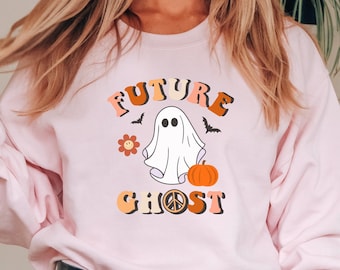 Retro Ghost Sweatshirt: Spooky Halloween Crewneck