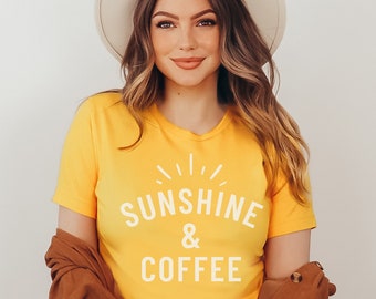 Sunshine & Coffee-T-shirt: cadeau Happy Coffee Lover