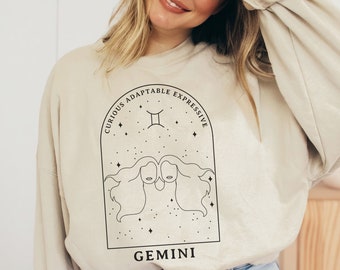 Moletom personalizado com o signo de Gêmeos: Camisa Boho com constelação astrológica