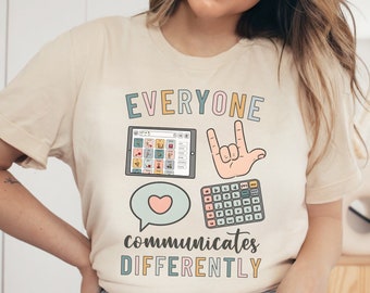 Alla kommunicerar olika SLP-t-shirt: Logopedgåva