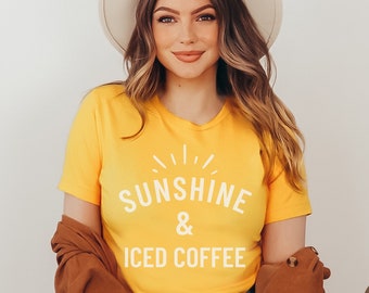 Camiseta Sunshine & Iced Coffee: Camiseta para amantes del café de primavera