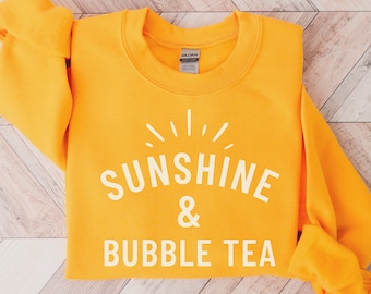 Bubble Tea Sweatshirt Boba Tea Sweater Sunshine Shirt Boba Jumper Bubble Tea Sweatshirt Gift For Boba Lover Spring Birthday Gift for Easter