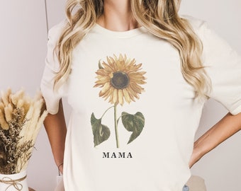 Sunflower Mama Shirt: Cottagecore Mom T-Shirt, New Mother Gift