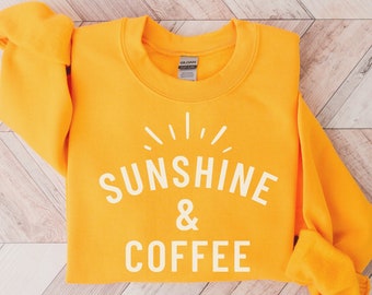 Coffee Sweatshirt Coffee and Sunshine Sweater Spring Crewneck Jumper Coffee Sweater Happy Shirt Coffee Lover Gift Easter Spring Gift