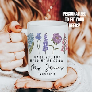 Personalized Teacher Mug Daycare Teacher Gift Ideas, Preschool Thank You Gift, Custom Teacher Gift for Teacher Back to School Thank You Mug