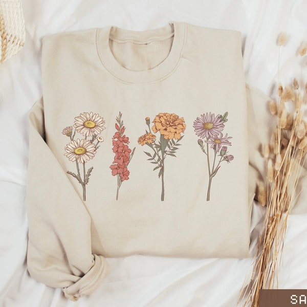 Custom Birth Month Flower Sweatshirt, Grandma's Garden Gift