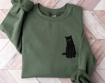Halloween-sweater zwarte kat: cadeau voor kattenliefhebber