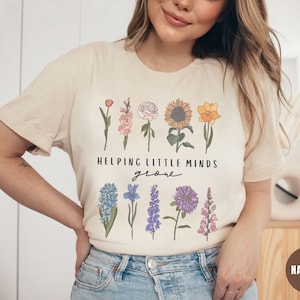 Teacher Shirt for Teacher T-Shirt Back to School Shirt Matching Teacher Gift for Teacher T Shirt Floral Teacher Shirt Wildflower Teacher Tee