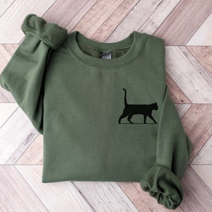 Halloween Sweatshirt, Black Cat Shirt, Halloween Sweater, Halloween Cat Sweatshirt, Gift for Cat Lover Gift, Black Cat Gift Spooky Season