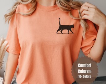 Black Cat Halloween Shirt: Comfort Colors Cat Lover Gift