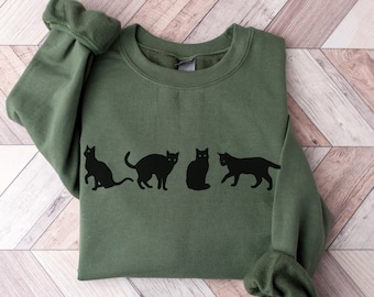Halloween-sweater zwarte kat: cadeau kattenliefhebber