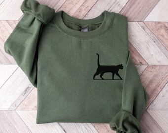Black Cat Halloween-sweater: griezelig seizoen kattenliefhebber cadeau