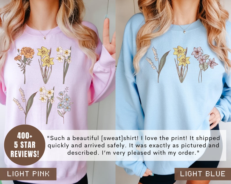 Custom Birth Month Sweatshirt Birth Flower Sweater, Birth Flower Shirt, Grandma's Garden, Personalized Mom Gift Grandma Mother's Day Gift image 5