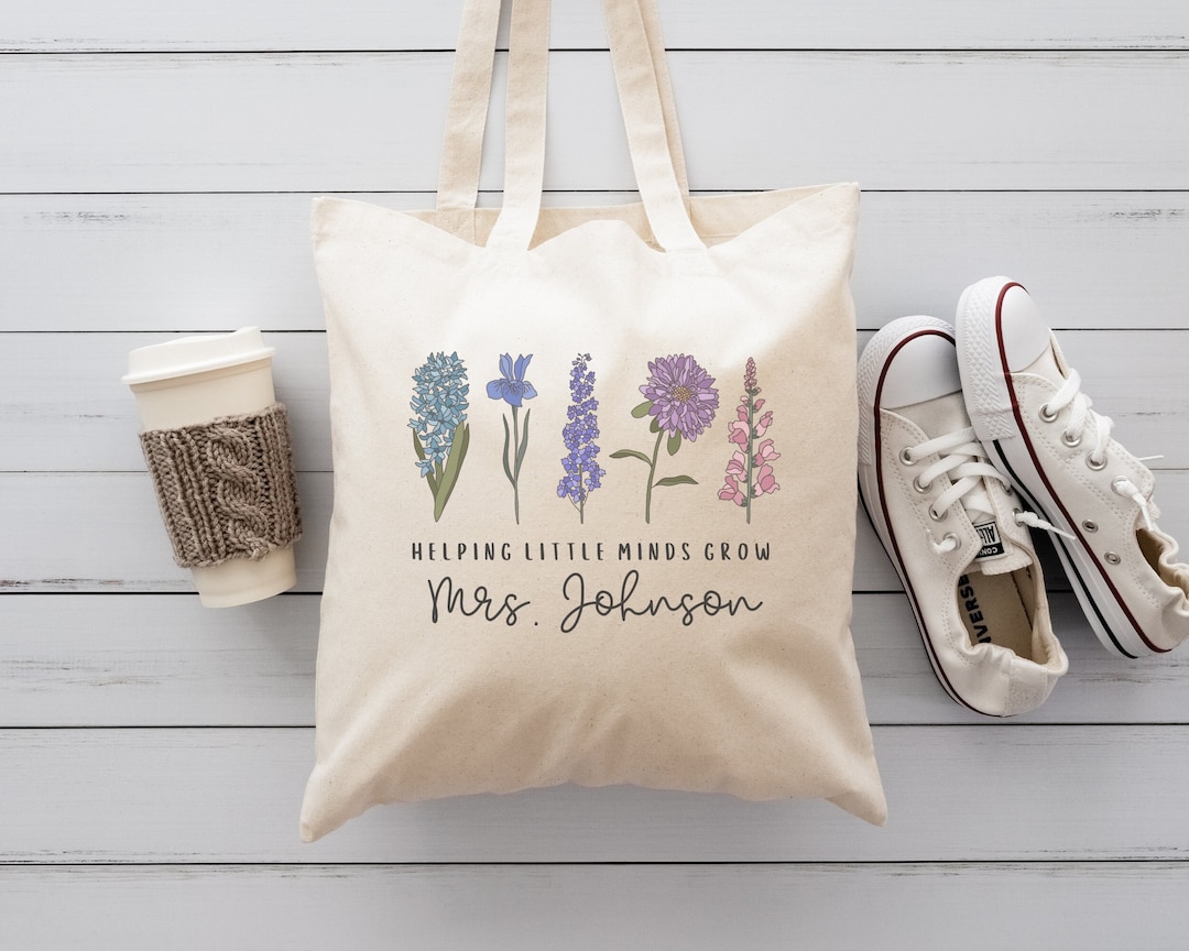 Teacher Tote Bag Personalized Teacher Canvas Tote Custom Teacher Gift ...