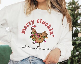 Funny Christmas Chicken Sweatshirt: Holiday Jumper, Chicken Lover Gift