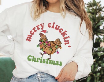 Funny Christmas Chicken Sweatshirt: Holiday Jumper