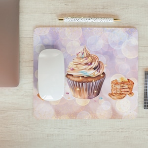 Cute Desk Accessories: Pancake Cupcake Mouse Pad for Chic Desk Decor| cute mouse pad| desk mat aesthetic| large mouse pad| desk accessories