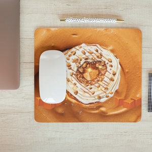 Deliciously Sweet Caramel Doughnut mousepad for Cute Desk Decor, desk accessory, mouse pad cute, office decor, gift for her, pc accessories