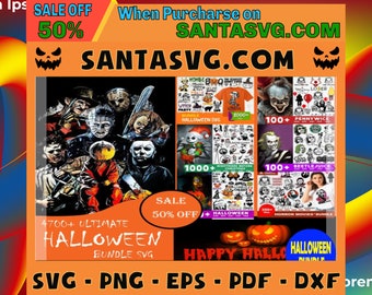 4700+ Ultimate Halloween Bundle Svg, Halloween Svg, Horror Movies Svg, Hocus Pocus Svg, Witch Svg, Pumpkin Svg, Killer Svg, Horror