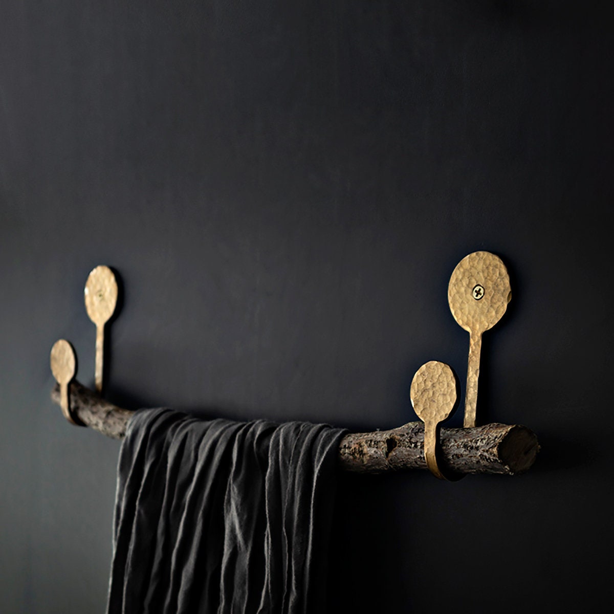 Brass Wall Hooks Antique Brass Wall Hooks With Hammered Etsy