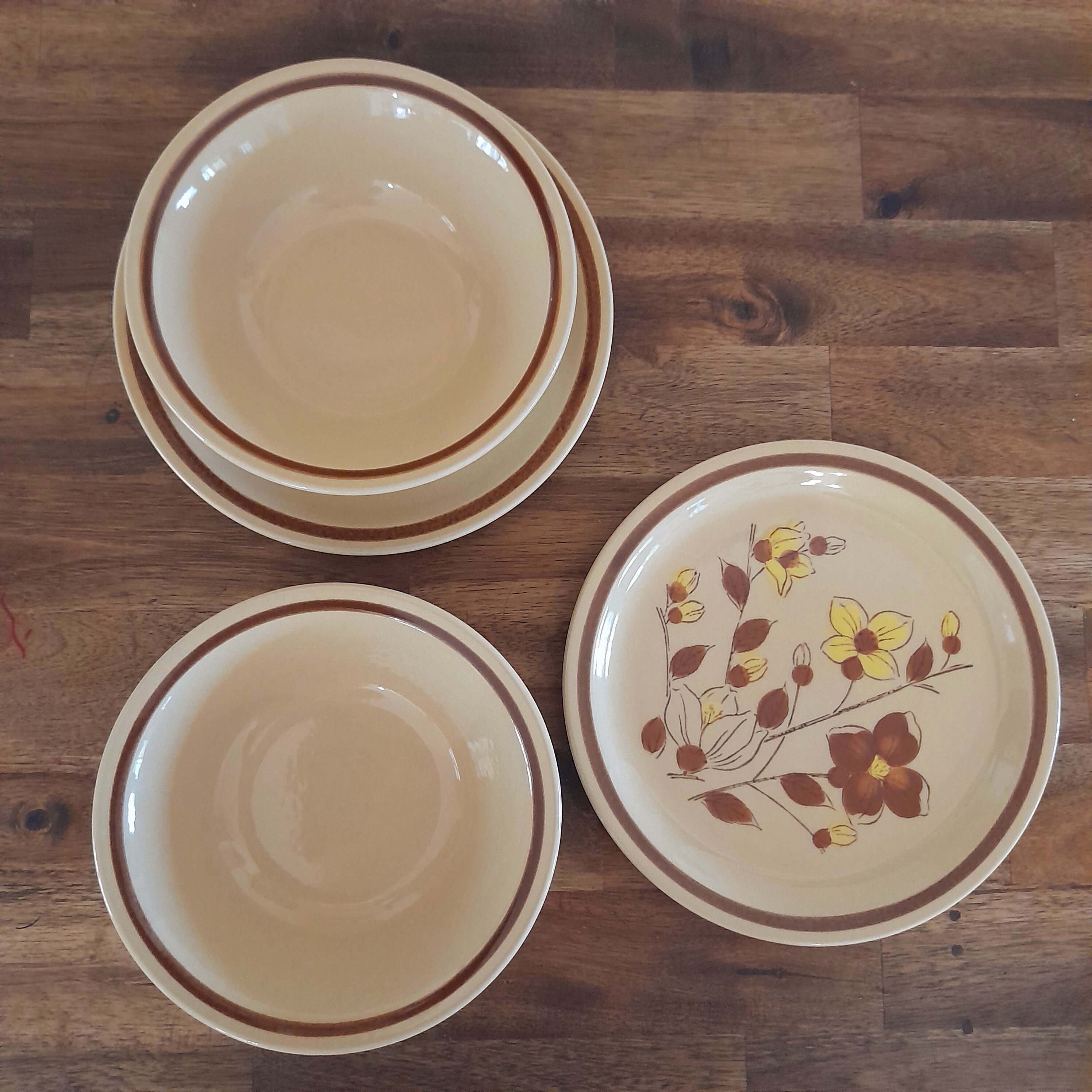 Vintage Suzukastone Bowl and Side Plate Set Spring Blossom Etsy Australia