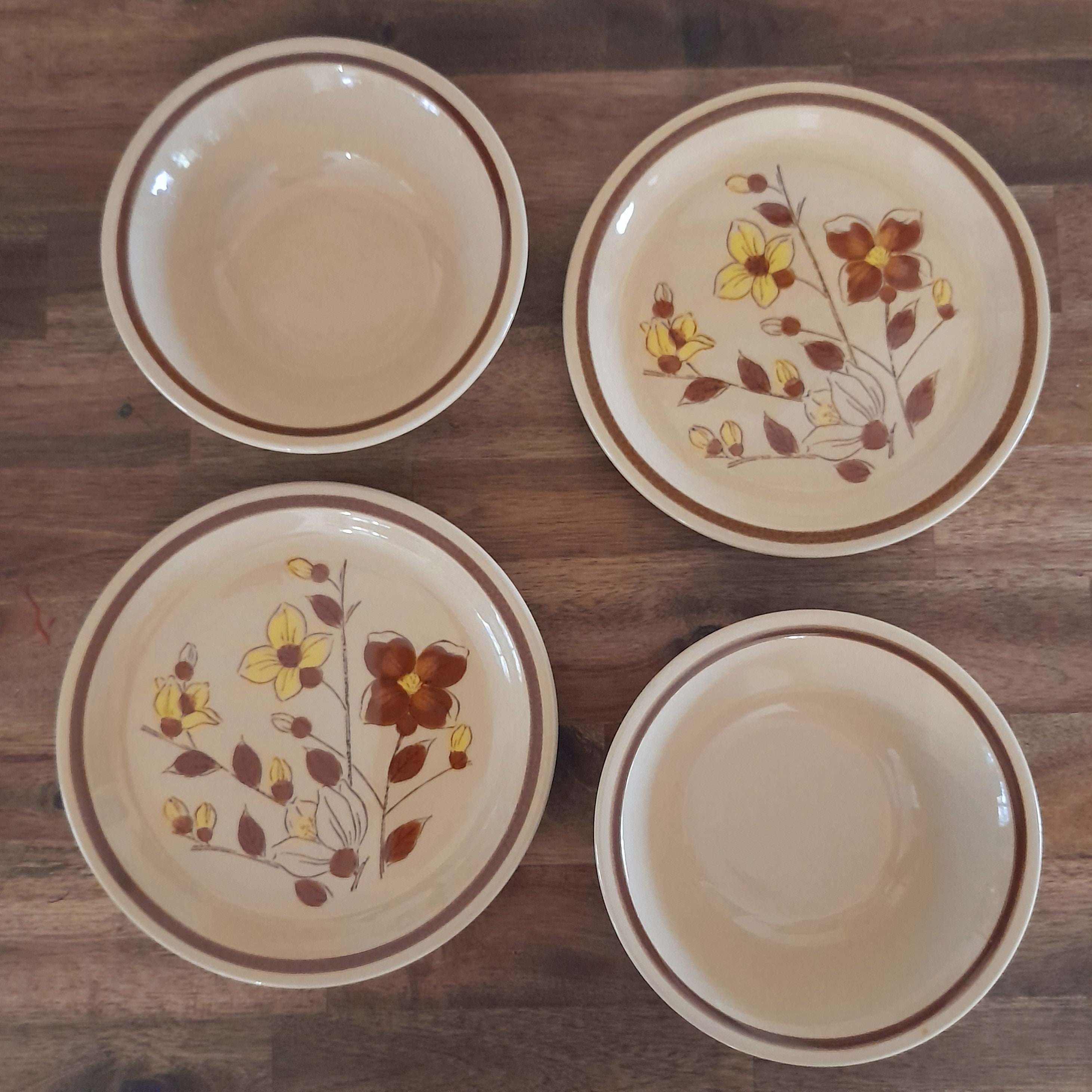 Vintage Suzukastone Bowl and Side Plate Set Spring Blossom Etsy Australia