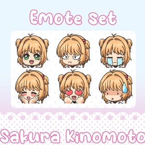 Sakura Kinomoto De Card Captor Sakura / Twitch Emote Set - Etsy