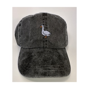 Charcoal Pigment Dyed Goose Dad Hat~ baseball hat~bird
