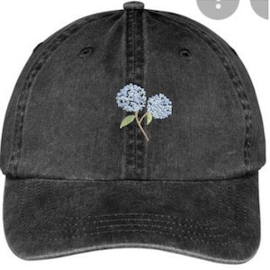 Hydrangea Baseball Hat~Flower Dad Hat~Pigment Dyed Hat